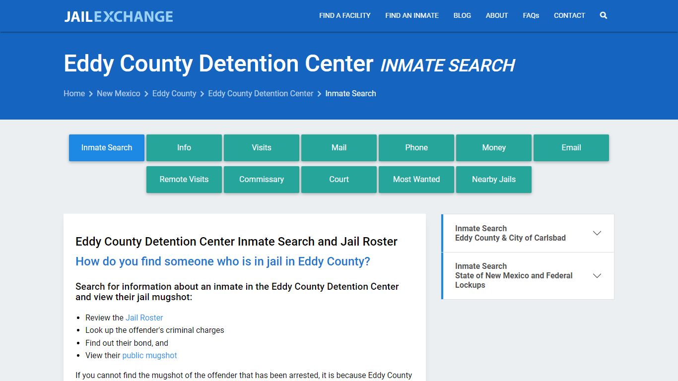 Eddy County Detention Center Inmate Search - Jail Exchange
